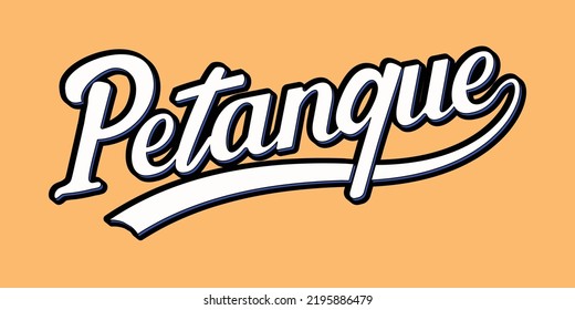 petanque retro font.petanque word,petanque  vintage style.