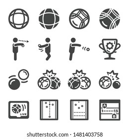 petanque sport and recreation icon set,vector and illustration