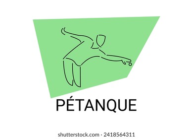 petanque sport vector line icon. practice petanque stance. sport pictogram, vector illustration.