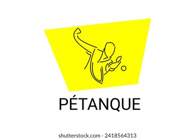 petanque sport vector line icon. practice petanque stance. sport pictogram, vector illustration.