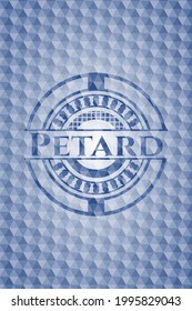 Petard blue polygonal badge. Vector Illustration. Detailed. 