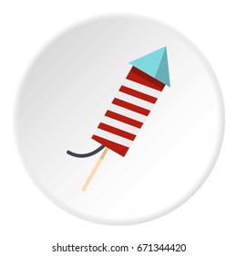 Petard icon in flat circle isolated vector illustration for web