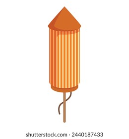 Icono de cohete Petard vector de dibujos animados. Fuegos artificiales. Chispa de incendio