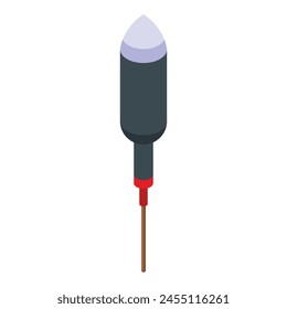 Petard rocket stick icon isometric vector. Explosive element. Party shape