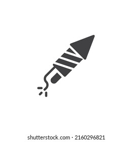 Petard rocket vector icon. filled flat sign for mobile concept and web design. Fireworks rocket glyph icon. Symbol, logo illustration. Vector graphics