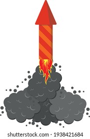 The petard takes off. Salute. Celebratory fireworks.