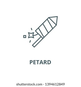 Petard,fire show vector line icon, linear concept, outline sign, symbol