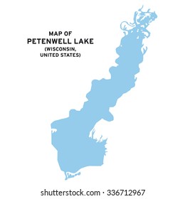 Petenwell lake (Wisconsin,United States) map vector