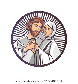 Peter and Fevronia. Day of family, love and loyalty in Russia. Orthodox holiday. Man and woman, man and god