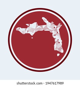 Icono de la isla Peter. Logo tecnológico de moda de la isla. Diseño redondo de malla geométrica. Tecnología, internet, red, concepto de telecomunicaciones. Ilustración vectorial.
