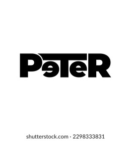 PETER name lettering typhography text illustration vector