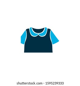 Peter pan collar icon colored symbol. Premium quality isolated clothing element in trendy style.