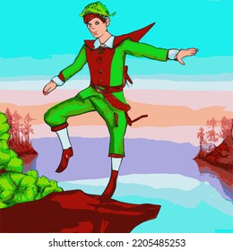 Peter pan on a rock