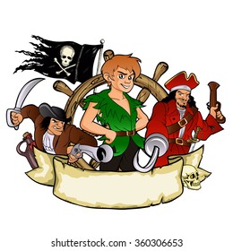 Peter Pan and the pirates emblem