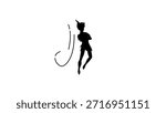 Peter Pan symbol, black isolated silhouette