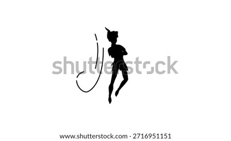 Peter Pan symbol, black isolated silhouette
