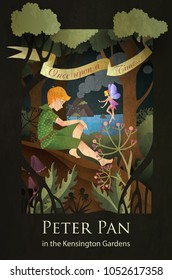 Peter Pan and Tinker Bell fairytale illustration