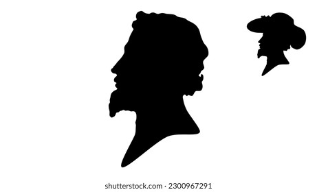 Peter Paul Rubens silhouette ,high quality vector 