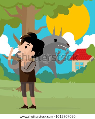 peter wolf tale character stock vector (royalty free) 1012907050