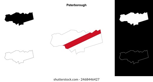 Conjunto de mapas de esquema en blanco de Peterborough