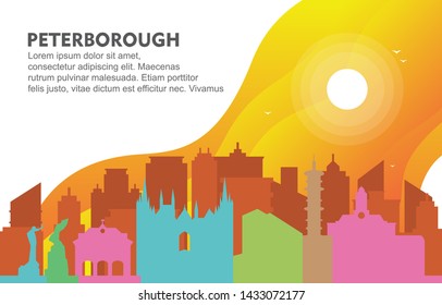 Peterborough City Building Cityscape Skyline Dynamic Background Illustration