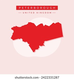 Peterborough City and unitary authority (United Kingdom of Great Britain and Northern Ireland, ceremonial county Cambridgeshire or Cambs, England) map, scribble sketch Medeshamstede, Gildenburgh map