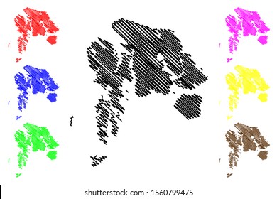 Petersburg Borough, Alaska (Boroughs and census areas in Alaska, United States of America,USA, U.S., US) map vector illustration, scribble sketch Petersburg map
