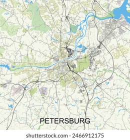 Petersburg, Virginia, United States map poster art