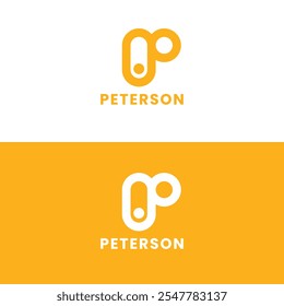 O logotipo "Peterson" apresenta um design "P" ousado e moderno, combinando minimalismo e criatividade. Sua estrutura arredondada simboliza inovação e capacidade de aproximação, complementada por uma tipografia limpa.