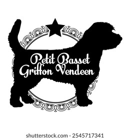 Petit Basset Griffon Vendeen dog silhouette, dog, dog breeds,  vector, silhouette, logo design, animal, illustration, icon, sign, black, pet