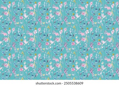 petite, charming flowers with a smooth design. Beautiful bouquets. Millefleurs à la liberty. Backgrounds with flowers for use in textiles, decoupage, scrapbooking, pattern fills, covers, and surfaces