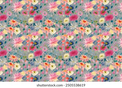 petite, charming flowers with a smooth design. Beautiful bouquets. Millefleurs à la liberty. Backgrounds with flowers for use in textiles, decoupage, scrapbooking, pattern fills, covers, and surfaces