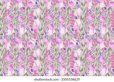 petite, charming flowers with a smooth design. Beautiful bouquets. Millefleurs à la liberty. Backgrounds with flowers for use in textiles, decoupage, scrapbooking, pattern fills, covers, and surfaces