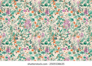 petite, charming flowers with a smooth design. Beautiful bouquets. Millefleurs à la liberty. Backgrounds with flowers for use in textiles, decoupage, scrapbooking, pattern fills, covers, and surfaces