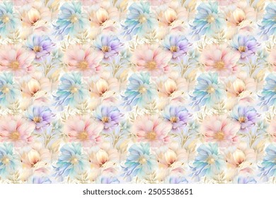 petite, charming flowers with a smooth design. Beautiful bouquets. Millefleurs à la liberty. Backgrounds with flowers for use in textiles, decoupage, scrapbooking, pattern fills, covers, and surfaces
