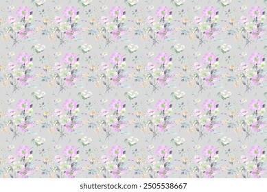 petite, charming flowers with a smooth design. Beautiful bouquets. Millefleurs à la liberty. Backgrounds with flowers for use in textiles, decoupage, scrapbooking, pattern fills, covers, and surfaces
