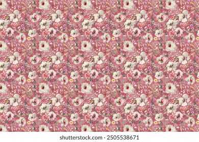 petite, charming flowers with a smooth design. Beautiful bouquets. Millefleurs à la liberty. Backgrounds with flowers for use in textiles, decoupage, scrapbooking, pattern fills, covers, and surfaces