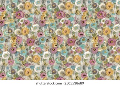 petite, charming flowers with a smooth design. Beautiful bouquets. Millefleurs à la liberty. Backgrounds with flowers for use in textiles, decoupage, scrapbooking, pattern fills, covers, and surfaces