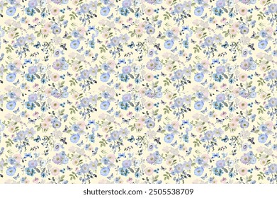 petite, charming flowers with a smooth design. Beautiful bouquets. Millefleurs à la liberty. Backgrounds with flowers for use in textiles, decoupage, scrapbooking, pattern fills, covers, and surfaces