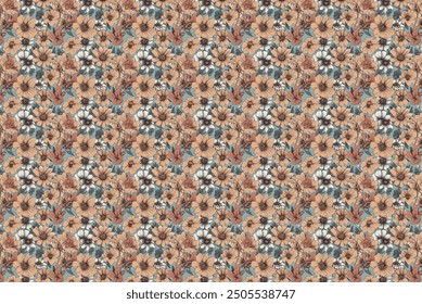 petite, charming flowers with a smooth design. Beautiful bouquets. Millefleurs à la liberty. Backgrounds with flowers for use in textiles, decoupage, scrapbooking, pattern fills, covers, and surfaces