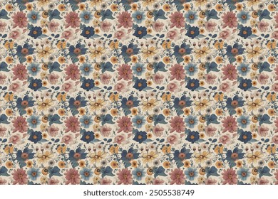 Flores pequeñas y encantadoras con un diseño suave. Hermosos ramos. Millefleurs à la liberty. Fondos con flores para su uso en textiles, decoupage, scrapbooking, rellenos de patrones, cubiertas y superficies