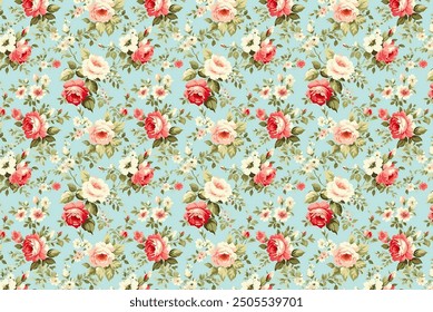 Flores pequeñas y encantadoras con un diseño suave. Hermosos ramos. Millefleurs à la liberty. Fondos con flores para su uso en textiles, decoupage, scrapbooking, rellenos de patrones, cubiertas y superficies