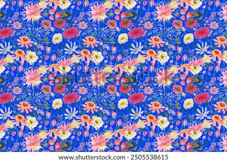petite, charming flowers with a smooth design. Beautiful bouquets. Millefleurs à la liberty. Backgrounds with flowers for use in textiles, decoupage, scrapbooking, pattern fills, covers, and surfaces