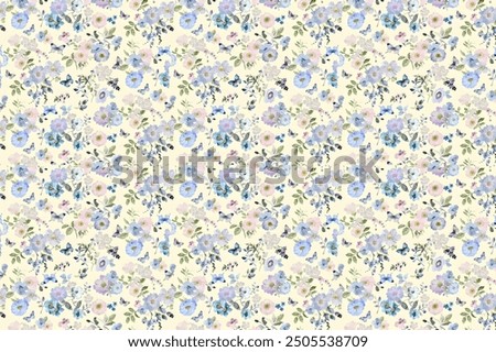 petite, charming flowers with a smooth design. Beautiful bouquets. Millefleurs à la liberty. Backgrounds with flowers for use in textiles, decoupage, scrapbooking, pattern fills, covers, and surfaces