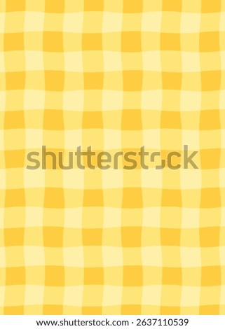 Petite yellow gingham pattern. Mediterranean design template for postcard, poster, flyer, banner, cover. Flat style.