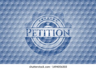 Petition blue hexagon badge. Vector Illustration. Detailed.