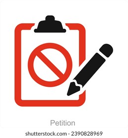 Concepto de icono de petición y campaña