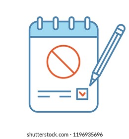 Petition Color Icon. Collecting Signatures. Protest Vote. Protest Action Support. Public Appeal. Ballot. Isolated Vector Illustration