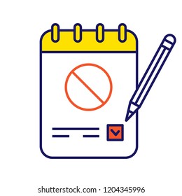 Petition Color Icon. Collecting Signatures. Protest Vote. Protest Action Support. Public Appeal. Ballot. Isolated Vector Illustration