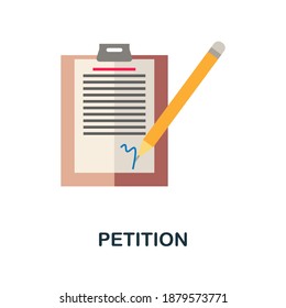 Petition flat icon. Color simple element from activism collection. Creative Petition icon for web design, templates, infographics and more